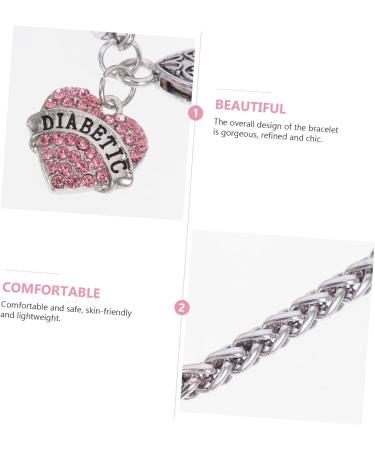 VALICLUD 2pcs Heart Rhinestone Bracelet Delicate Heart Bracelet Crystal Bracelets Birthday Gift Bracelet for Couples Girls Gifts Graduation Supply Decor Zinc Alloy Heart-shaped Miss Jewelry 21.5X3X1CMx4pcs Pinkx4pcs - Buy Online on GoSupps.com