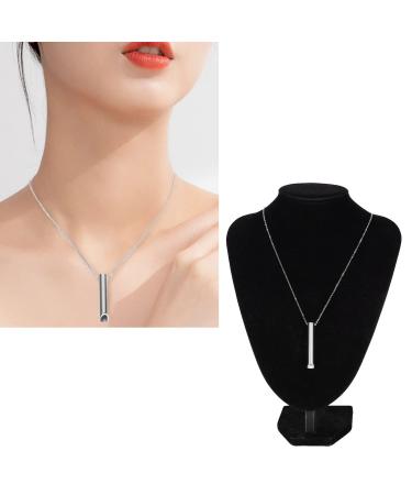 Anxiety Collar Stainless Steel Stress Relief Wearable Anxiety Whistle for Anxiety Stress Panic Attack Relief (Silver)