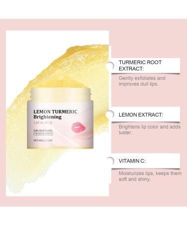 Lemon Turmeric Brightening Lip Scrub Exfoliating Lip Scrub Gommage L vres Scrub & Nourish Sugar Lip Scrub Natural Scrub & Turmeric Lip Scrub and Balm for Dry Reduce Fine Lines Lip (3PC 60g) - Buy Online on GoSupps.com