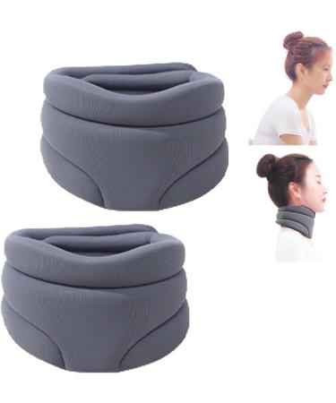 Soft Foam Neck Brace Universal Cervical Collar Neck Brace for Neck Pain Relief Adjustable Neck Support Brace for Sleeping Wraps Keep Vertebrae Stable and Aligned yl-105023(2*Gray)