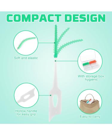 200 Interdental Brushes | Silicone Dental Brushes in Portable Box | Dual-House Floss Sticks for Effective Tooth Cleaning (Green & Orange) - Buy Online on GoSupps.com