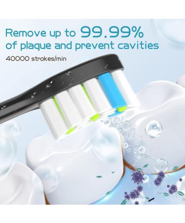 2 Pack Quiet Electric Toothbrushes - Rechargeable Sonic Power, 8 Bristles, 4 Modes, 48000 VPM Motor, Waterproof, Smart Timer, Wireless Charging - 100 Days of Use - Buy Online on GoSupps.com