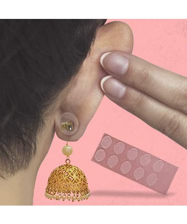 SHAPERZ Hypoallergenic Earring Support Patches - Earring Lifters for Earlobe Support - Earring Stabilizers - Medical Earring Tapes for All Skin Types (80 Units in 1 Pack)