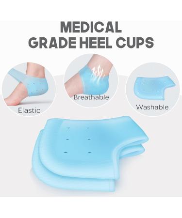 Silicone Gel Heel Protectors - 2PCS Heel Cups for Pain Relief | Plantar Fasciitis & Achilles Tendonitis Support for Women and Men - Buy Online on GoSupps.com