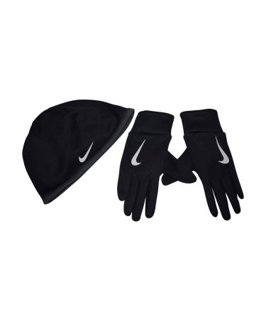 Nike Women's Run Thermal HAT and Glove Set BLACK/ANTHRACITE/SILVER X-Small/Small