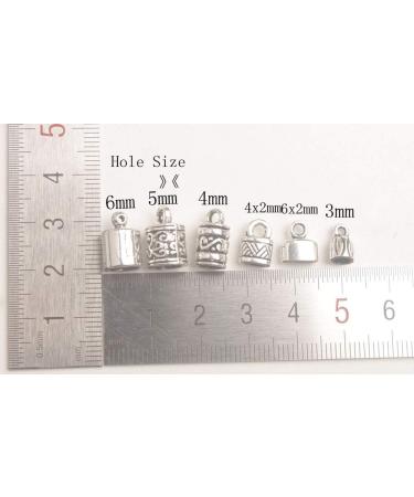 100PCS Antiqued Silver Metal Cord End Caps for Leather Art - ChangJin One Box - Buy Online on GoSupps.com