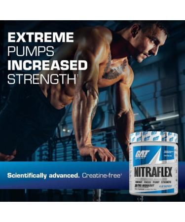 GAT-Sports Nitraflex Pre-Workout Powder | Increases Nitric Oxide Production Boosts Strength Energy Focus & Exercise Performance | 30 Servings (Blue Raspberry) - Buy Online on GoSupps.com