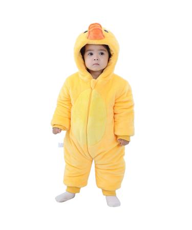 COOKY.D Baby Animal Hooded Winter Romper Warm Snowsuit Coat Newborn 3-36 Months Thicken Outfits Outerwear Jumpsuit 6-12 Months Duck