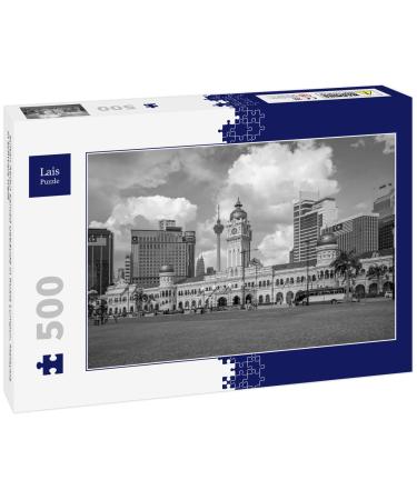 Lais Puzzle Sultan Abdul Samad Building in Kuala Lumpur Malaysia in black and white 500 pieces