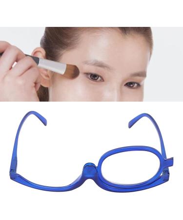 Buy Portable Flip Down Makeup Glasses with Switchable Lenses - Blue (+4.00) | Professional Makeup Tool for Flawless Application - Buy Online on GoSupps.com