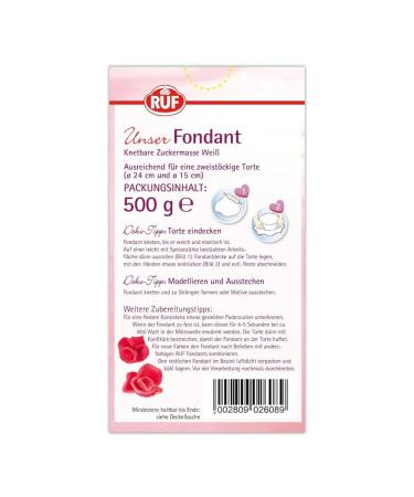 Buy Ruf Fondant White - Vegan Gluten-Free Palm Oil-Free Modeling Fondant for Cakes & Figures | 500g XL - Buy Online on GoSupps.com