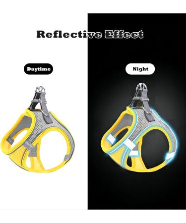 Giapinst Dog Harness for Small Dogs - No Pull Adjustable Pet Safety with Breathable Mesh & Reflective Stripes - Medium Size (S Chest 14-17.3) - Pink & Gray - Buy Online on GoSupps.com