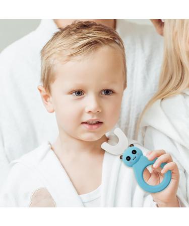 Panda U-Shaped Toothbrush Made of Silicone U-Shaped Children's Toothbrush 360 Thorough Cleaning Suitable for Children Aged 2-12 Years Little Surprise Blue Small (2 6 Years) - Buy Online on GoSupps.com