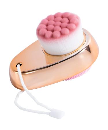 Face Brush 2 in 1  Beomeen Facial Cleansing Exfoliating Brush with Ultra Fine Soft Bristles for Pore Deep Cleansing Silicone Double Side Face Wash Scrub Brush for Skin Care  Gold