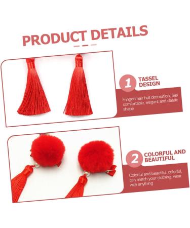 minkissy 3 Pairs Tassel Hair Ball Hair Clip Hair Clips for Thick Hair Baby Hair Clips Girls Hair Clips Japanese Hair Accessories Kids Hair Clips Girl Child Hanfu Decorate Artificial Fur - Buy Online on GoSupps.com