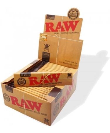 Raw Classic King Size Slim Rolling Paper - Full Box of 50 Packs | Buy Online - Buy Online on GoSupps.com