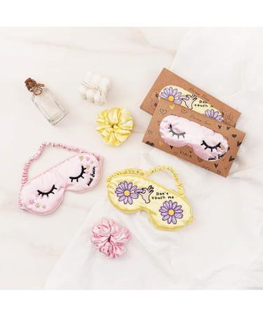 Dream Sleep Mask for Women - Premium Eye Pillow for Stress Relief & Insomnia Alleviation - Total Light Blocking with Hair Scrunchies (Yellow - Buy Online on GoSupps.com