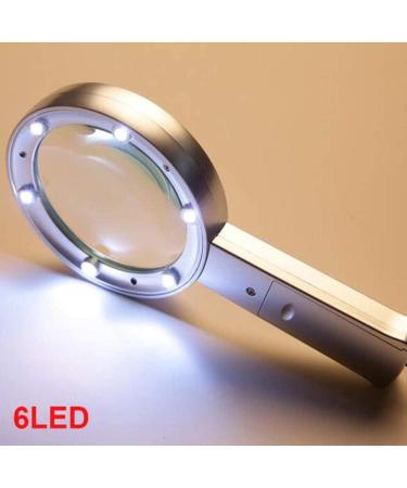 Professional Led Magnifier 10x Magnifier Handheld with 6 Led Lights Reading Double Glass Lens for Seniors Read Coins Stamps Map Full of Stars - Buy Online on GoSupps.com