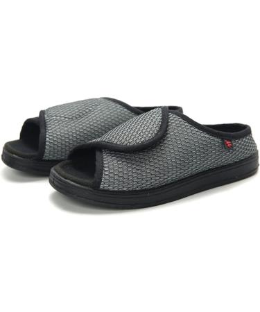 ZHENSI Diabetic Slippers for Women | Extra Wide Adjustable Sandals for Swollen Feet | Non-Slip & Breathable | Grey - Size 6.5 - Buy Online on GoSupps.com