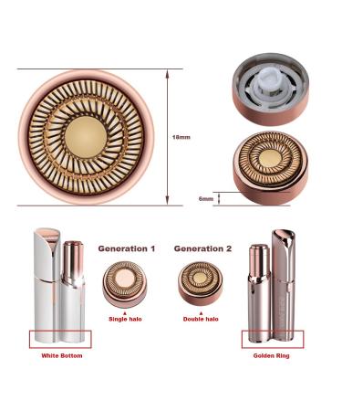 Finishing Touch Flawless Facial Hair Remover Shaver Replacement Heads - Pack of 2, Rose Gold - Buy Online on GoSupps.com