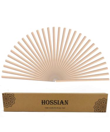 HOSSIAN 50pcs Reed Diffuser Sticks - Wood Rattan-Reed Sticks -Essential Oil Aroma Diffuser Sticks- Spa-Aromatherapy(10"/25cm) Natural 10"/25cm
