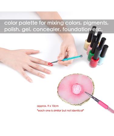 Egoguys DIY Nail Art Tools Manicure Kit Set - 3 Pack Nail Liner Brushes, Gem Picker, Wax Dotting Pen, Magnetic Display Stand, Resin Palette, Color Mixing Holder, Stickers - Pink - Buy Online on GoSupps.com