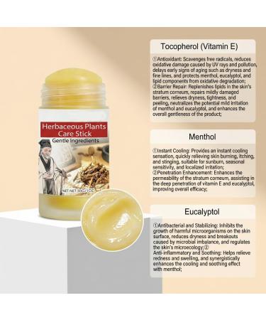 zimumoda Herbal Care Stick for Dry Skin - Cooling Moisturizing Stick with Vitamin E Soothing Formula for Daily Skin Comfort Portable Skin Care Stick for All Skin Types 1 Oz (2 Pcs) - Buy Online on GoSupps.com