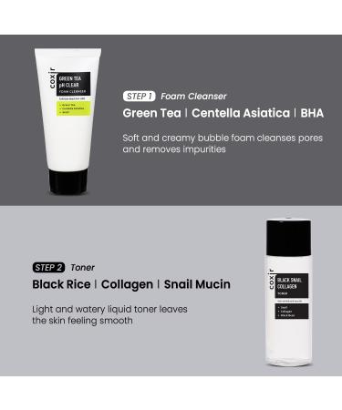  Valentine's Day Gift Set coxir Black Snail Collagen Starter Kit Cleanser Toner Serum & Cream | Repairing Snail Mucin Skincare Set Hydrating Korean Beauty Routine for Women (4-Piece) - Buy Online on GoSupps.com