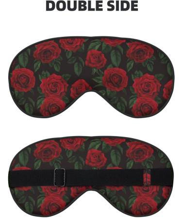Rose Print Sleep Eye Mask - Soft Travel Blindfold with Elastic Strap for Perfect Night's Sleep - Buy Online on GoSupps.com