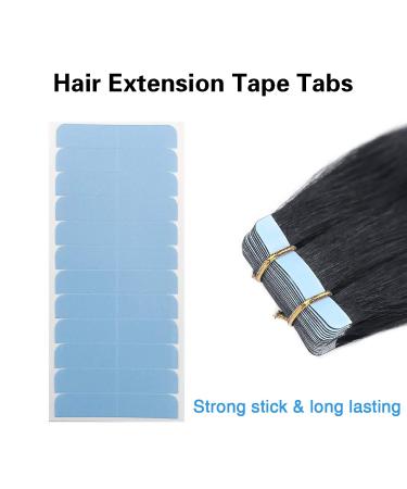 120 Pieces Double Sided Hair Extension Tape Tabs | Adhesive Replacement for Wigs & Hair Extensions - 4cmx0.8cm (Blue - Buy Online on GoSupps.com