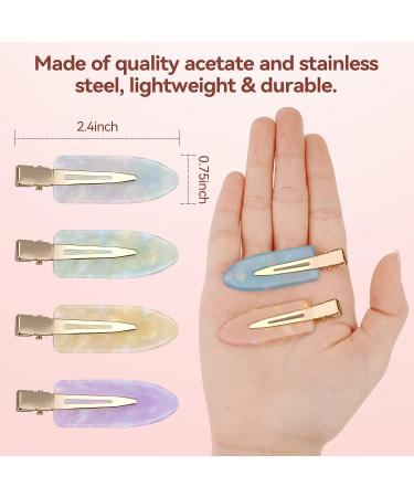 Leezmark 12 Pcs No Bend Hair Clips for Women - Creaseless Hair Clips for Salon Styling - Flat Hair Clip for Girls | Makeup & Styling Essential - Buy Online on GoSupps.com