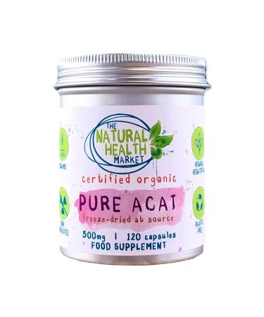 Pure Organic Acai Berry 500mg Capsules (120 Capsules) By The Natural Health Market Certified Organic By The Soil Association Vegan Capsules Acai Berries Harvested In Brazil