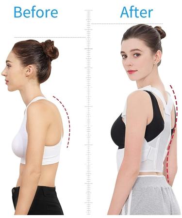 Posture Back Corrector Clavicle Spine Back Shoulder Support Belt Back Pain Relief Posture Correction Prevents Slouching Uni (Color : Black Size : L) (Black L) (White XSmall) - Buy Online on GoSupps.com