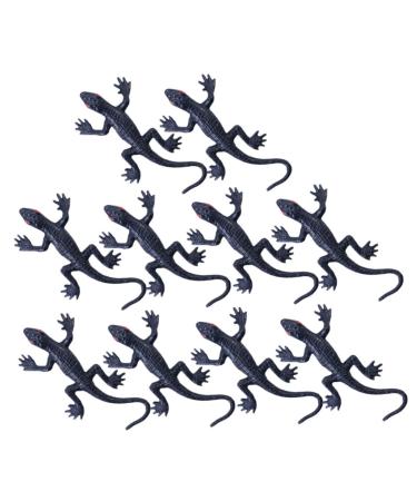 Namoarly 10st Halloween-Simulation Gecko Gifts Toys Party Requisites Halloween-Gecko Creepy Halloween Requisite Mini-Gecko Model Simulated Gecko Model Decorations Animal Black 2.8x5.5cm