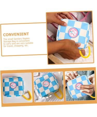 Adorable Cartoon Lipsticks Pouch with 2pcs Napkins - Portable Outdoor Bag Organizer for Tampons and Menstrual Pad Storage - Buy Online on GoSupps.com