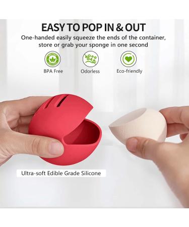 Fauxomor Makeup Sponge Holder - Breathable Silicone Beauty Blender Travel Bag - Frost-Proof Portable Tool for All Sizes - Red (1 Pack) - Buy Online on GoSupps.com