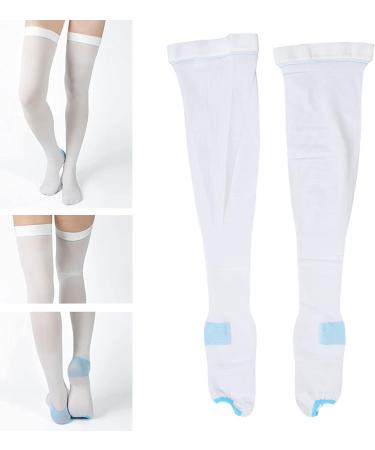 Compression Stockings for Women - Thigh High Varicose Vein Relief XL White - Prevent Leg Fatigue & Swelling - Buy Online on GoSupps.com