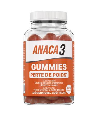 ANACA 3 - Weight Loss Gummies - Sugar-free Dietary Supplement - Macronutrient Metabolism - Guarana, Chicory, Zinc & Chromium - 30 Day Weight Loss Program - 60 Gummies