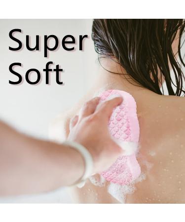 2 PCS Ultra Soft Exfoliating Bath Sponges - Dead Skin Remover for Adults, Children, and Pregnant Women (Pink) - Buy Online on GoSupps.com