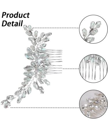 Crystal Bridal Hair Comb Bride Wedding Hair Comb Crystal Hair Vine Comb Bridal Hair Pieces Wedding Rhinestone Hair Side Comb Handmade Hair Accessories for Women and Girls Bride Wedding Headpieces - Buy Online on GoSupps.com