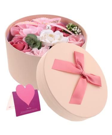 Ipetboom 1 Box Preserved Flower Decoration Christmas Decorations Artificial Wedding Bouquet Scented Carnation Flower Mom Gifts Wedding Decoration Soap Flower Soap Rose 16.2X16.2X8.2CM Pink1