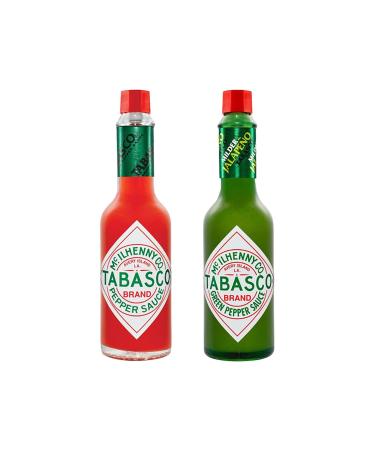 Hot Pepper Sauce Bundle with Tabasco Original Red Pepper Hot Sauce 57ml and Mild Green Hot Pepper Sauce 57ml (Pack of 2 Mixed Bundle) - Buy Online on GoSupps.com