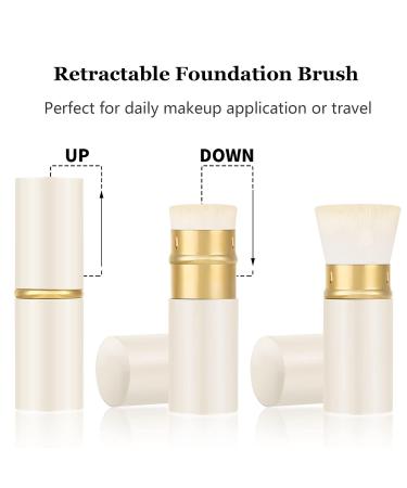 Falliny Retractable Kabuki Makeup Brush - Portable Liquid Foundation Brush with Cover for Flawless Cream & Powder Cosmetics - Buy Online on GoSupps.com
