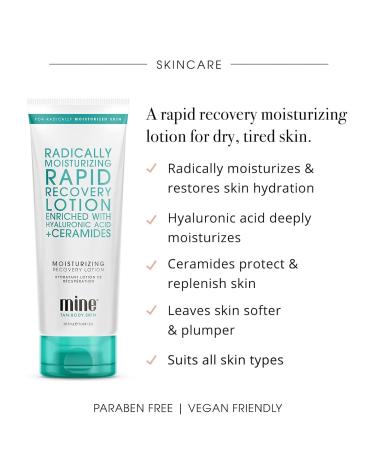 Minetan Radicalally Moisturizing Body Lotion | Rapid Recovery for Dry Skin | Hyaluronic Acid & Ceramides | 7 Fl OZ - Soft Plump Skin for Women & Men - Buy Online on GoSupps.com