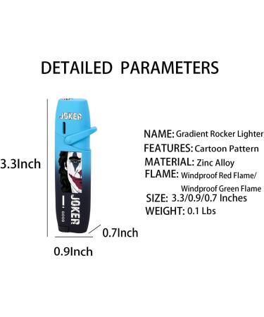 2024 Rocker Arm Windproof Red Lighter Cartoon Pattern Lighter Refillable Adjustable Kawaii Cute Lighter Ladies Gift Girls (No Gas) (Blue 1)(A4) - Buy Online on GoSupps.com