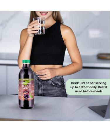 naturae Healthy Aloe Vera Juice Natural Digestive Health & Immune Support with Elderberry Ginger & Stevia Promotes Stomach Balance & Regularity 33.8 fl oz 1 unit - Buy Online on GoSupps.com