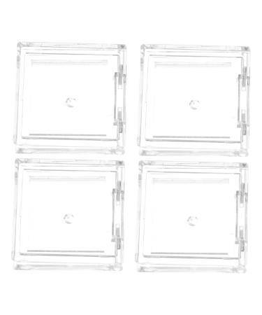 Healeved 4pcs Transparent Square Mini Eyeshadow Box Makeup Highlighter Makeup Palette Blush Palette Plastic