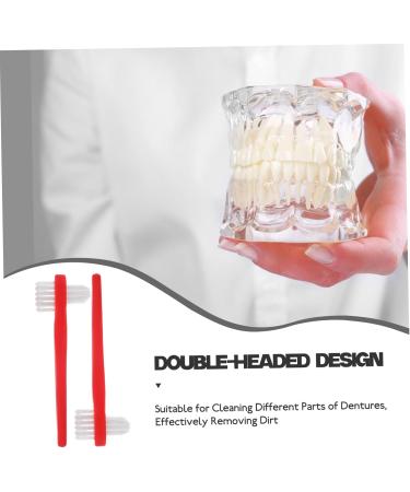 Plafope 4-Piece Soft Prosthesis Cleaning Toothbrush Set - Travel-Friendly Double Head Design for Easy Oral Care - Buy Online on GoSupps.com
