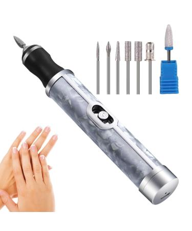 Nail Filer Electric toe nail file Electric Nail Drill electric nail file for thick toe nails Cordless 4 Speeds Professional Nail Removing Acrylic Nail Tools for Edge Shaping Polishing Grinding Nursing Gray