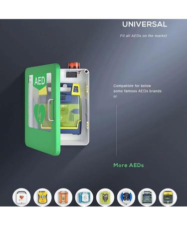 Wall-Mounted AED Defibrillator Storage Cabinet with Key & Alarm | Steel AED Alarm Box for Home & Office Emergency - Buy Online on GoSupps.com